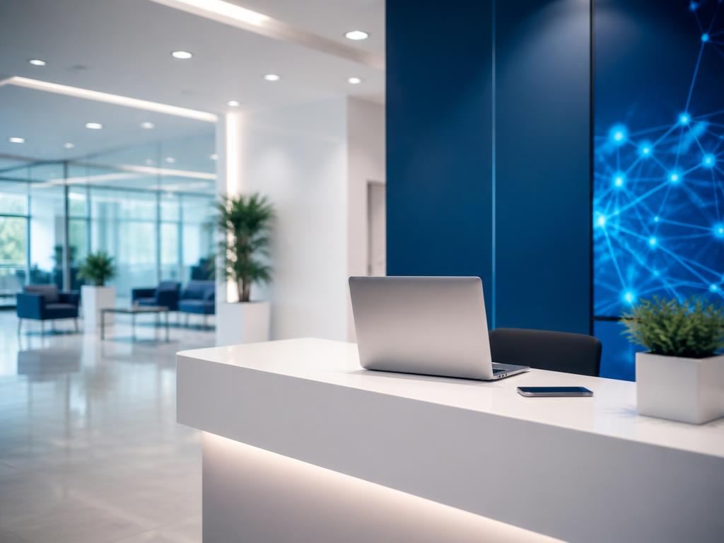 Modern office desk ready for business consultation